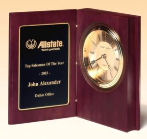 Book clock award from Sporty's Awards, Clarksville, TN.