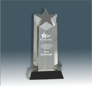 Crystal Star Column from Sporty's Awards, Clarksville, TN.