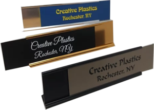 Engraved desk name plates from Sporty's Awards, Clarksville, TN.