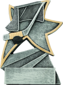 Hockey jazz star resin trophy from Sporty's Awards, Clarksville, TN.
