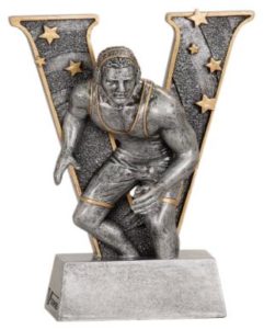 Wrestling resin trophy from Sporty's Awards, Clarksville, TN.